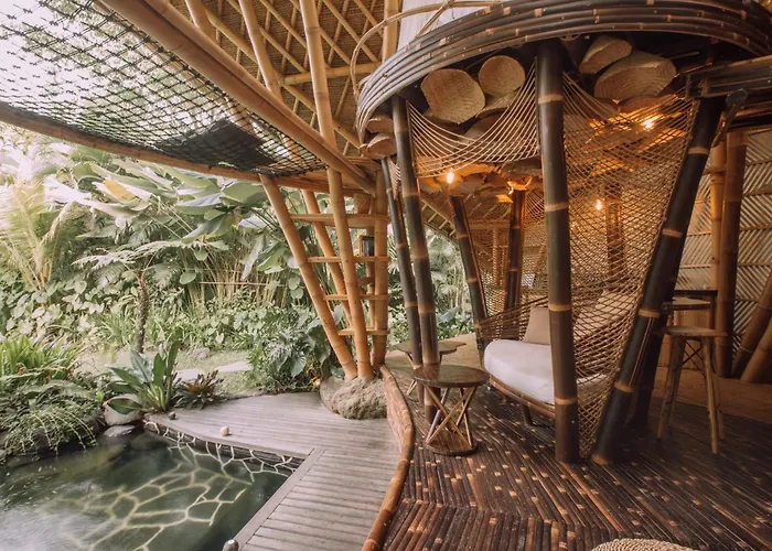 Hideout Eco Bamboo House Bali ヴィラ サイドメン